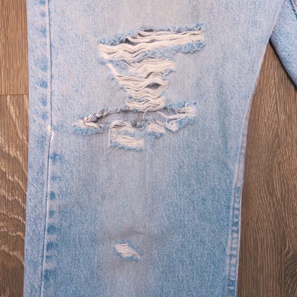 LEE Distressed Jeans 34x30-actual 32x27 Men's Stone Washed Trashed Light Blue - Picture 6 of 11